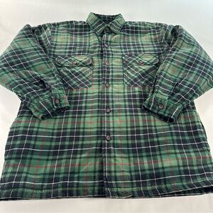 C. E. Schmidt Workwear Flannel Button Shirt Jacket Mens L Shacket Quilted Lined